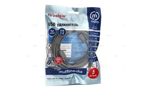 Купить  соединительные шнуры belsis bw 1405 usb 2.0 a вилка -а розетка с ф/фильтром 5.0м в интернет-магазине iceteh.ru в Орске, Новотроицке, Гае, Домбаровском, Ясном, Адамовке, Кваркено! фото 2