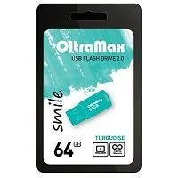 Купить  flash usb 2.0 oltramax 64gb smile бирюза (om064gb smile tu) в интернет-магазине iceteh.ru в Орске, Новотроицке, Гае, Домбаровском, Ясном, Адамовке, Кваркено!