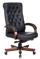 Купить  кресло бюрократ t-9928 walnut черный кожа крестов. металл/дерево t-9928walnut/black в интернет-магазине iceteh.ru в Орске, Новотроицке, Гае, Домбаровском, Ясном, Адамовке, Кваркено!