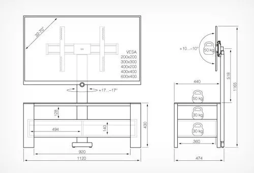 Купить  кронштейн для tv  holder tv-34110 черн.мат. +черн.стекло в интернет-магазине iceteh.ru в Орске, Новотроицке, Гае, Домбаровском, Ясном, Адамовке, Кваркено! фото 2