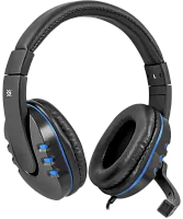 Купить  наушники defender  warhead g-160 black+blue, 2.5м кабель, игровые (64118) в интернет-магазине iceteh.ru в Орске, Новотроицке, Гае, Домбаровском, Ясном, Адамовке, Кваркено!