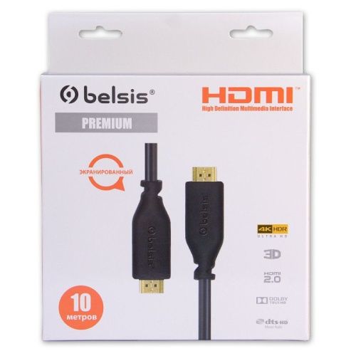 Купить  соединительные шнуры belsis bw 1430 hdmi v 2.0  вилка-вилка 10.0м в интернет-магазине Айсберг техники в Орске, Новотроицке, Гае, Домбаровском, Ясном, Адамовке, Кваркено!