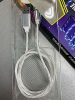 Купить  светящийся кабель lightning для зарядки телефона белый в интернет-магазине Айсберг техники в Орске!