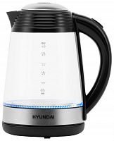 Купить  чайник hyundai hyk-g 3803 черный/серебристый в интернет-магазине Айсберг техники в Орске!