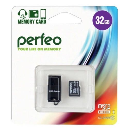Купить  карта памяти perfeo microsd 32 gb high-capacity (class 10) + usb microsd reader в интернет-магазине Айсберг техники в Орске!