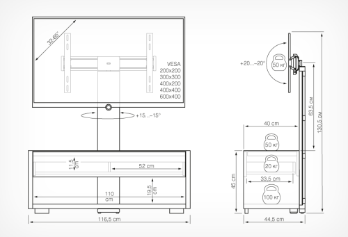 Купить  кронштейн для tv  holder tv-43110 черный в интернет-магазине iceteh.ru в Орске, Новотроицке, Гае, Домбаровском, Ясном, Адамовке, Кваркено! фото 2