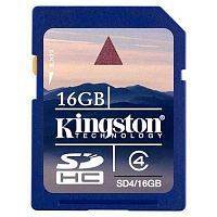Купить  карта памяти sd card 16gb kingston sdhc class 4 (sd4/16gb) в интернет-магазине Айсберг техники в Орске!