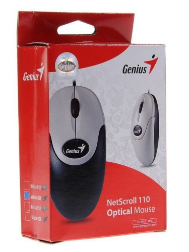 Купить  мышь genius netscroll 110 optical usb white в интернет-магазине Айсберг техники в Орске! фото 3