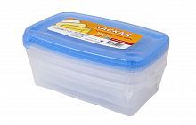 Купить  набор посуды контейнер прямоугольный полимербыт каскад 0,7л, набор 3шт. (54001) в интернет-магазине Айсберг техники в Орске!