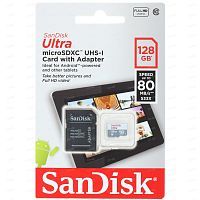 Купить  карта памяти sd-micro 128gb sandisk sdxc class 10 sdsquns-128g-gn6ta ultra 80+adapter в интернет-магазине iceteh.ru в Орске, Новотроицке, Гае, Домбаровском, Ясном, Адамовке, Кваркено!