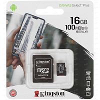 Купить  карта памяти sd-micro 16gb kingston sdcs2 class 10 canvas select plus + adapter в интернет-магазине Айсберг техники в Орске!