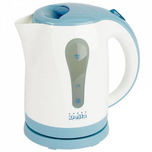 Купить  чайник delta dl-1017 белый с голубым в интернет-магазине Айсберг техники в Орске!