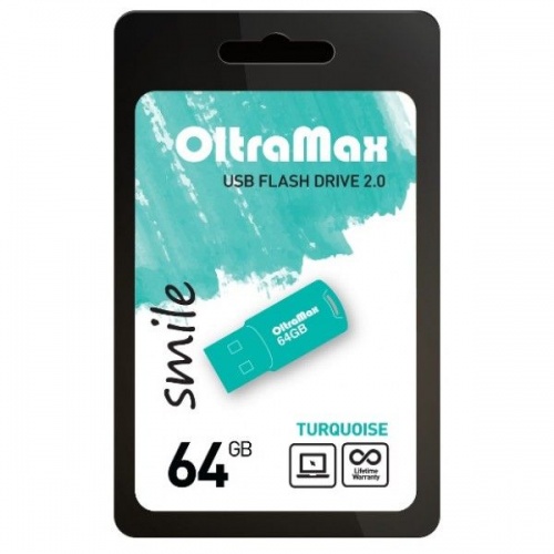 Купить  flash usb 2.0 oltramax 64gb smile бирюза (om064gb smile tu) в интернет-магазине Айсберг техники в Орске!