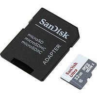 Купить  карта памяти sd-micro 32gb sandisk ultra  sdhc uhs-i class 10 +adapter (sdsquns-032g-gn3ma) в интернет-магазине Айсберг техники в Орске!