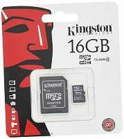 Купить  карта памяти sd-micro 16gb kingston sdhc class 4 with adapter (sdc4/16gb) в интернет-магазине Айсберг техники в Орске!