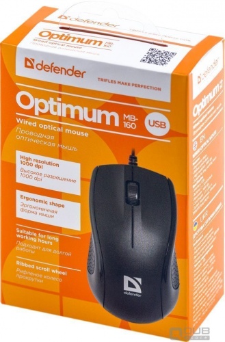 Купить  мышь defender optimum mb 160, black, 3 кнопки, 1000dpi в интернет-магазине Айсберг техники в Орске! фото 3