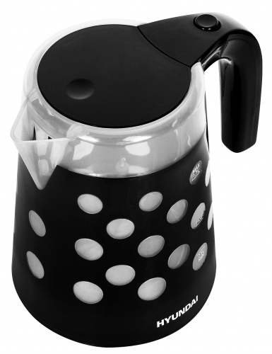 Купить  чайник hyundai hyk-g 2012 черный /прозрачный в интернет-магазине Айсберг техники в Орске! фото 2