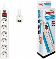 Купить  сетевой фильтр buro 600 sh-1.8-b 1.8м, white, 6розеток в интернет-магазине Айсберг техники в Орске!