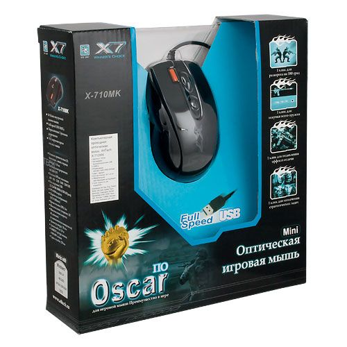 Купить  мышь a4-tech x-710mk, black, usb в интернет-магазине Айсберг техники в Орске! фото 3