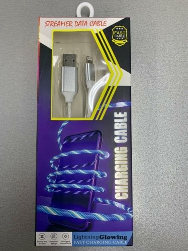 Купить  светящийся кабель lightning для зарядки телефона белый в интернет-магазине Айсберг техники в Орске! фото 2