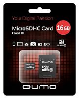 Купить  карта памяти sd-micro 16gb qumo class 10 +adapter в интернет-магазине Айсберг техники в Орске!
