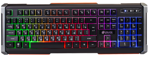 Купить  клавиатура oklick 710 g black death usb multimedia for gamer led в интернет-магазине Айсберг техники в Орске!