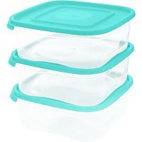 Купить  посуда свч набор контейнеров каскад для свч 3шт 0.7л квадратные в интернет-магазине Айсберг техники в Орске!