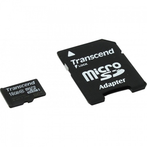 Купить  карта памяти sd-micro 16gb transcend sdhc class 10 (ts16gusdhc10) +adapter в интернет-магазине Айсберг техники в Орске!